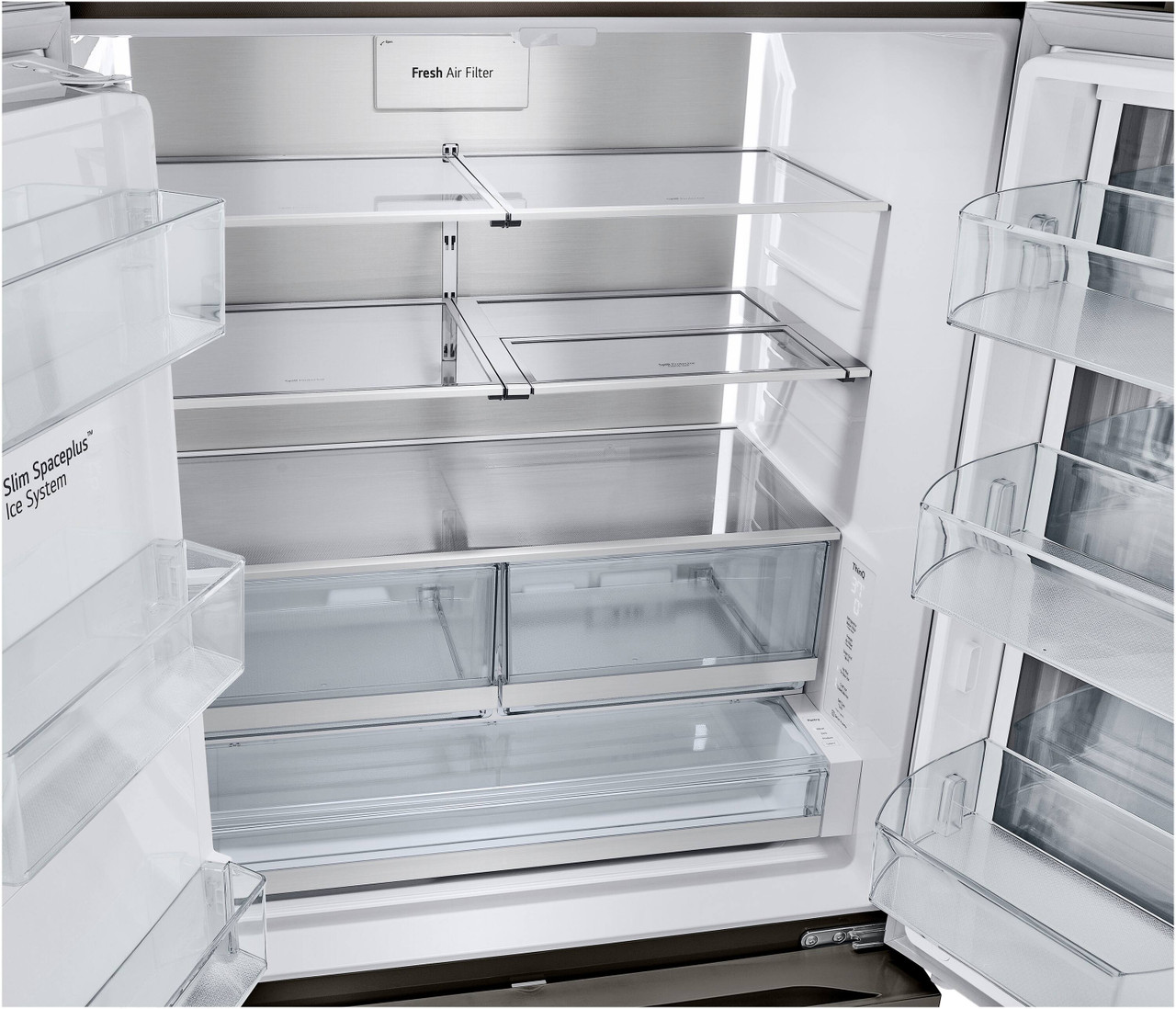 LG - Counter-Depth MAX 25.5 Cu. Ft. French Door-in-Door Smart Refrigerator with Mirror InstaView - Black Stainless Steel