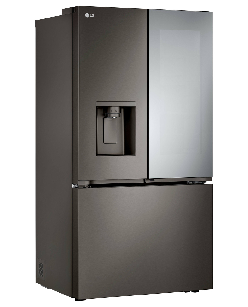 LG - Counter-Depth MAX 25.5 Cu. Ft. French Door-in-Door Smart Refrigerator with Mirror InstaView - Black Stainless Steel