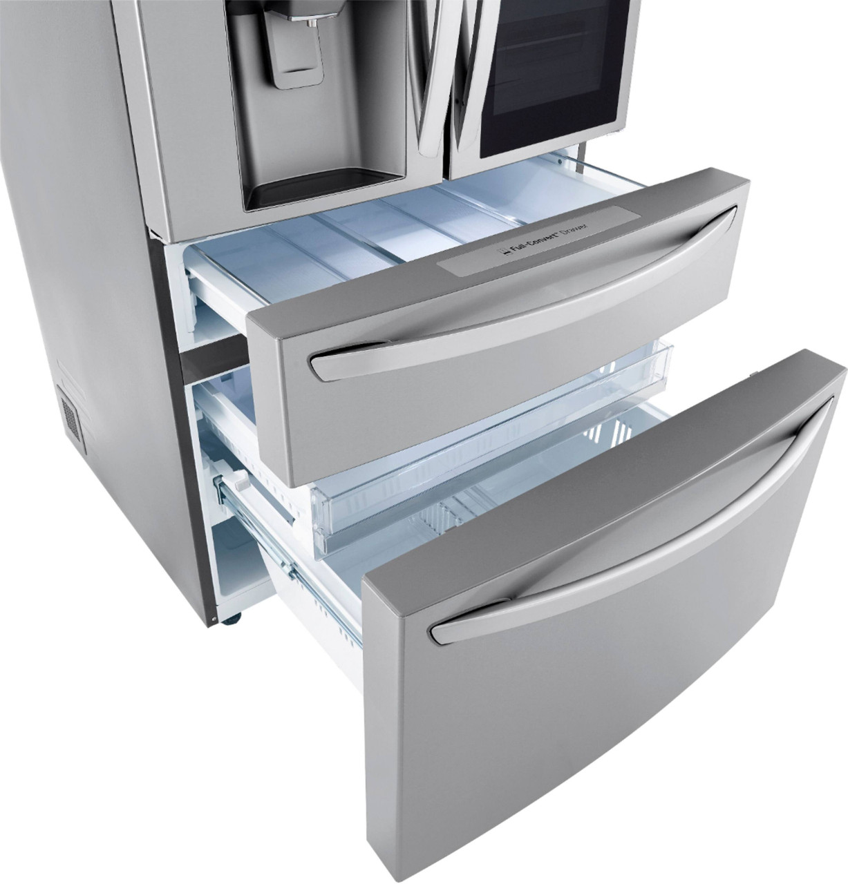 LG - 22.5 Cu. Ft. 4-Door French Door-in-Door Counter-Depth Smart Refrigerator with Craft Ice - Stainless Steel