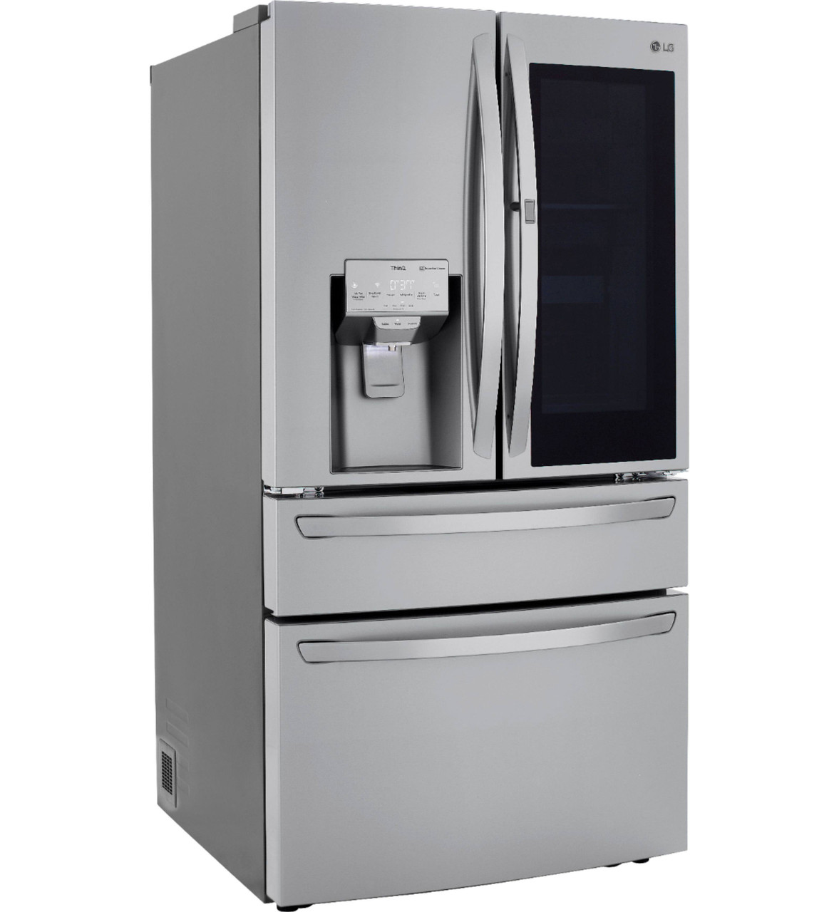 LG - 22.5 Cu. Ft. 4-Door French Door-in-Door Counter-Depth Smart Refrigerator with Craft Ice - Stainless Steel