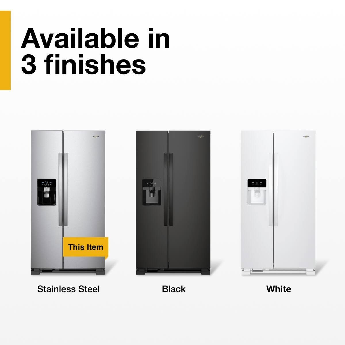 Whirlpool - 33-inch Wide Side-by-Side Refrigerator - 21 cu. ft. - Monochromatic Stainless Steel