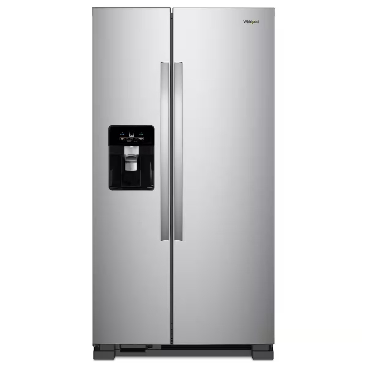 Whirlpool - 33-inch Wide Side-by-Side Refrigerator - 21 cu. ft. - Monochromatic Stainless Steel