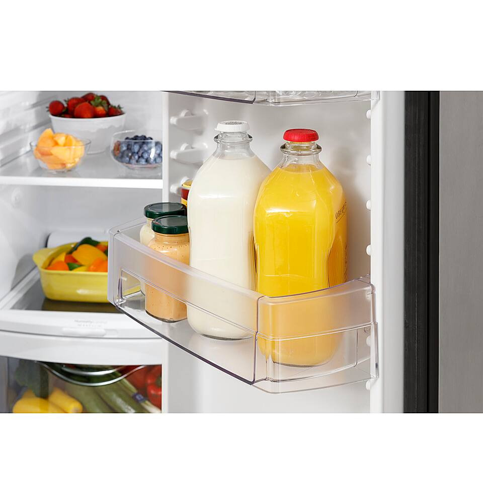 GE - 25.3 Cu. Ft. Side-by-Side Refrigerator with External Ice & Water Dispenser - Stainless Steel.