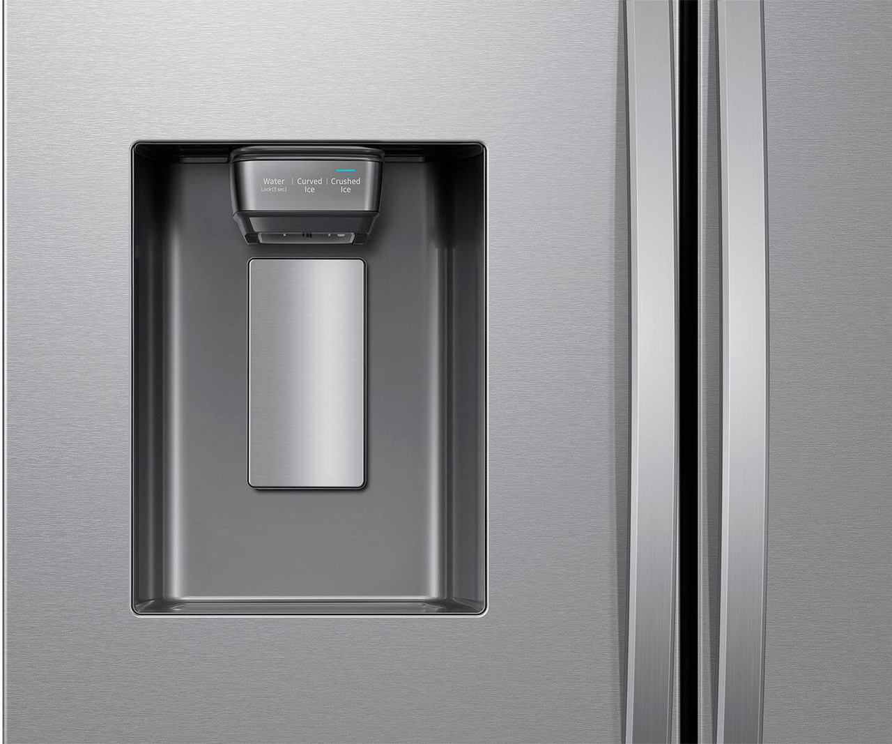 Samsung - 25 cu. ft. 3-Door French Door Counter Depth Smart Refrigerator with Family Hub - Stainless Steel