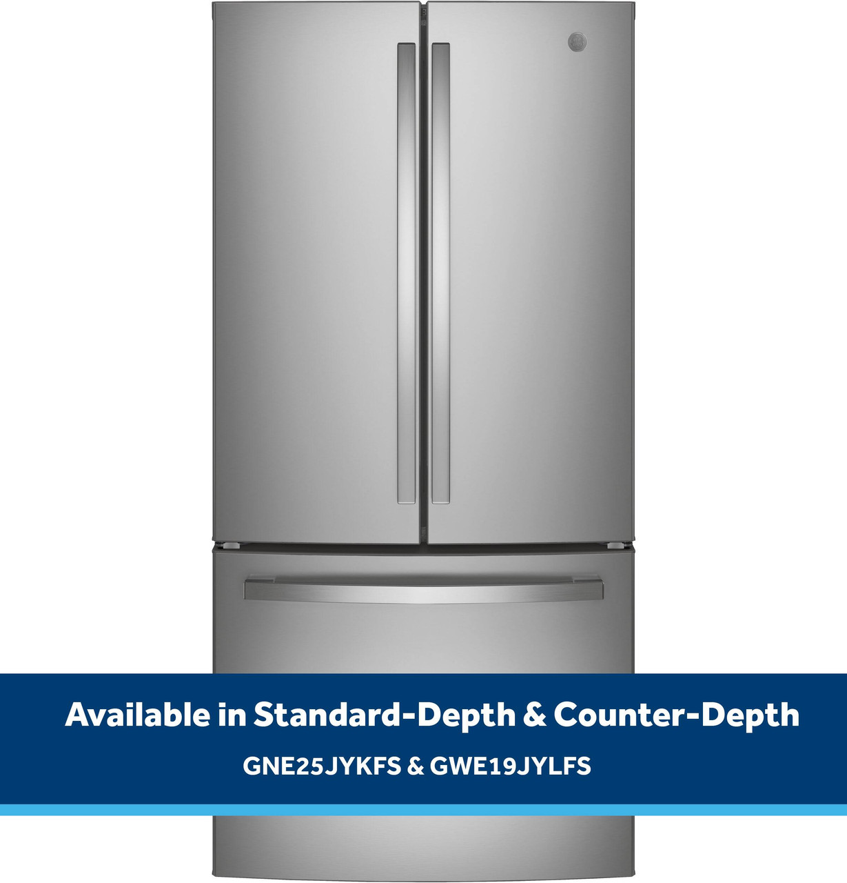 GE - 24.7 Cu. Ft. French Door Refrigerator with Internal Water Dispenser - Stainless Steel