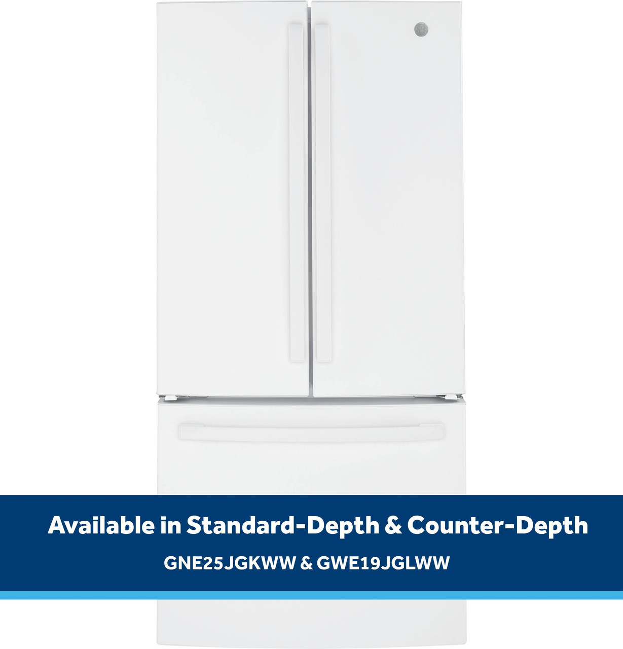 GE - 24.7 Cu. Ft. French Door Refrigerator with Internal Water Dispenser - High Gloss White