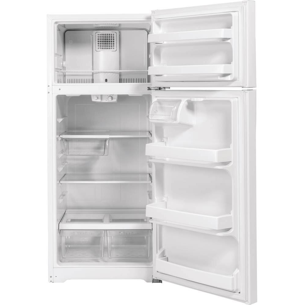 GE - 17.5 Cu. Ft. Top-Freezer Refrigerator with Edge-to-Edge Glass