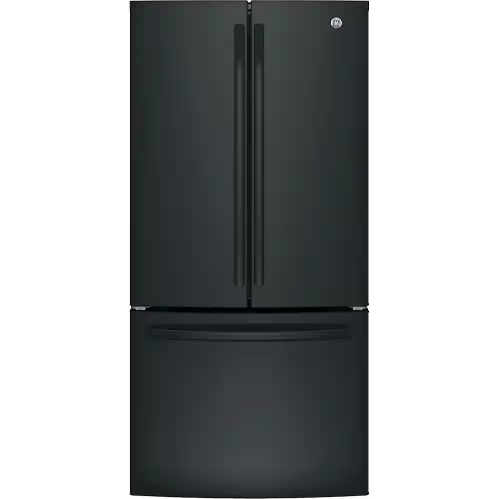 GE - 24.7 Cu. Ft. French Door Refrigerator with Internal Water Dispenser - High Gloss Black