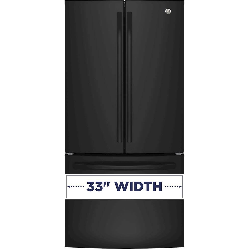 GE - 24.7 Cu. Ft. French Door Refrigerator with Internal Water Dispenser - High Gloss Black