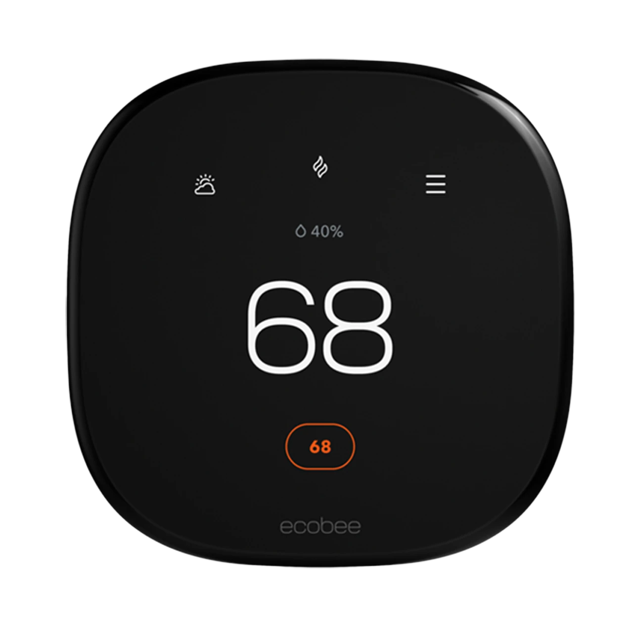 ecobee Smart Thermostat Enhanced set to 68° heat