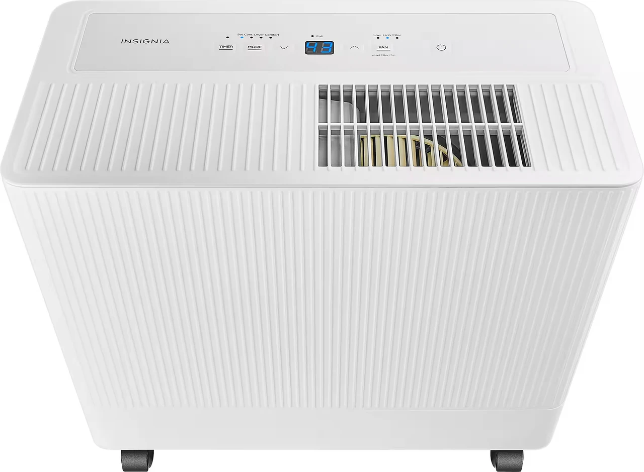 Insignia™ - 2,000 Sq. Ft. 35-Pint Portable Dehumidifier with 4.86 qt Bucket Capacity and ENERGY STAR Certification - White