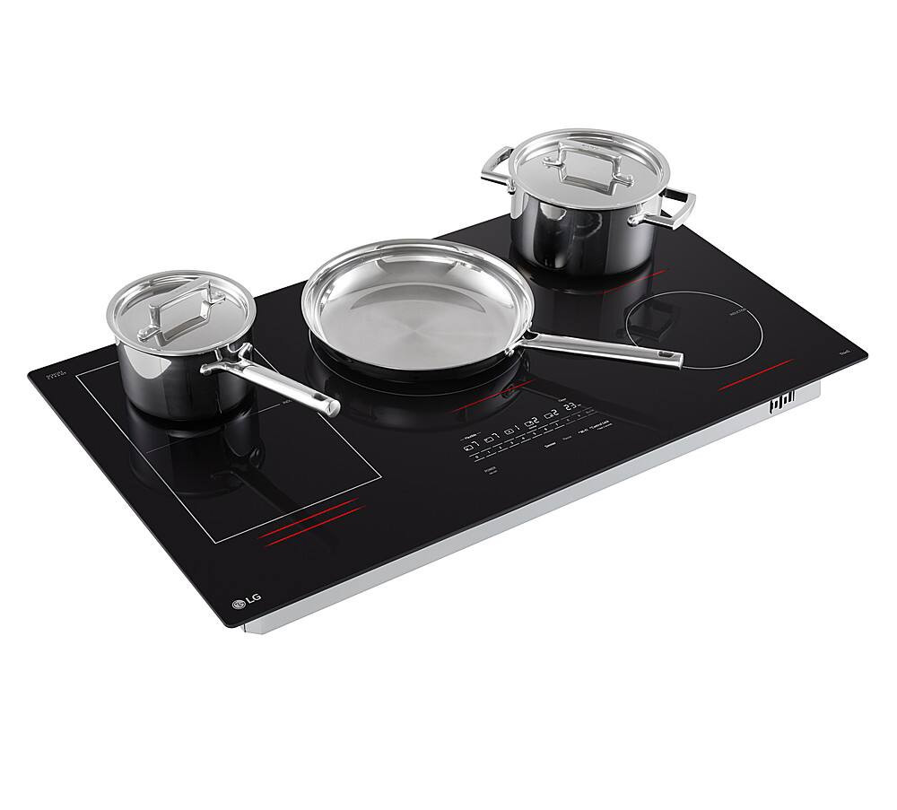 LG - 36-in Wide Built-In Electric Induction Smart Cooktop with 5 Elements and UltraHeat 5.0kW Element - Black Ceramic
