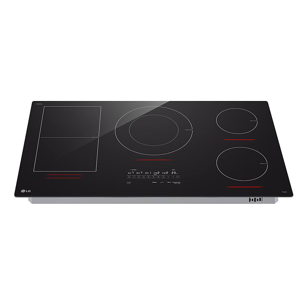 LG - 36-in Wide Built-In Electric Induction Smart Cooktop with 5 Elements and UltraHeat 5.0kW Element - Black Ceramic