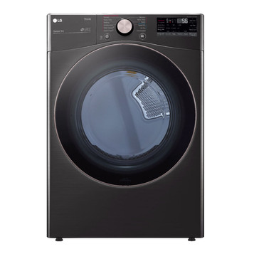 LG - 7.4 Cu. Ft. Stackable Smart Electric Dryer with Steam and Built-In Intelligence - Black Steel
