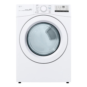 LG - 7.4 Cu. Ft. Stackable Electric Dryer with FlowSense - White LG - 7.4 Cu. Ft. Stackable Electric Dryer with FlowSense - White