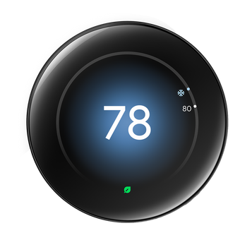 Nest Learning Thermostat Polished Obsidian cooling to 78 degrees