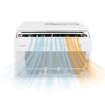 Keystone - 550 Sq. Ft 12,000 BTU Window Mounted Inverter Air Conditioner with 10,000 BTU Supplemental Heat Function - White