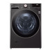 LG - 4.5 Cu. Ft. High-Efficiency Stackable Smart Front Load Washer with Steam and Built-In Intelligence - Black Steel
