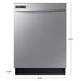 Samsung™ Top Control Hybrid Tub Dishwasher with Height-Adjustable Rack - Stainless Steel - dimensions Samsung™ Top Control Hybrid Tub Dishwasher with Height-Adjustable Rack - Stainless Steel - dimensions