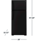 GE - 17.5 Cu. Ft. Top-Freezer Refrigerator with Edge-to-Edge Glass Shelves - Black