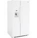 GE - 25.3 Cu. Ft. Side-by-Side Refrigerator with External Ice & Water Dispenser - High Gloss White