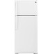 GE - 17.5 Cu. Ft. Top-Freezer Refrigerator with Edge-to-Edge Glass Shelves - White
