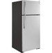 GE - 17.5 Cu. Ft. Top-Freezer Refrigerator with LED Interior Lighting - Stainless Steel
