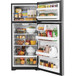 GE - 17.5 Cu. Ft. Top-Freezer Refrigerator with LED Interior Lighting - Stainless Steel