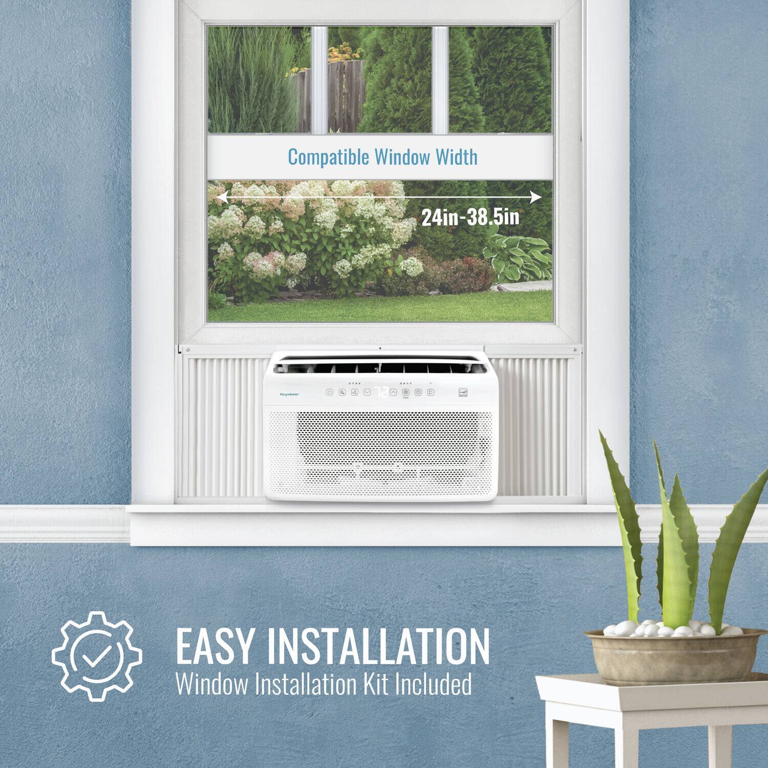 EASY INSTALLATION: Window Installation Kit Included. Compatible Window Width: 24in-38.5in