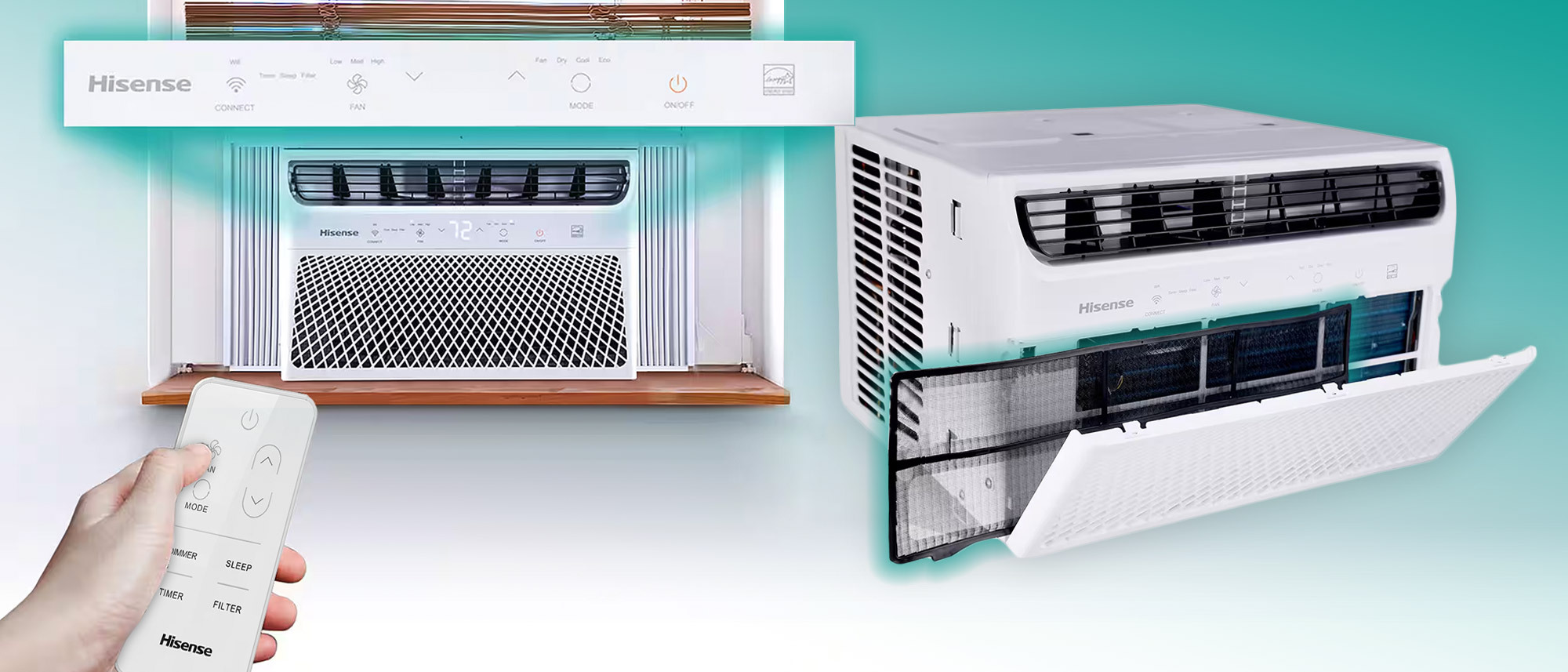 AC window unit in living room
