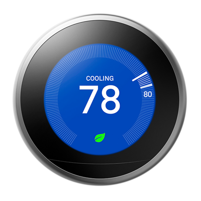 Nest learning thermostat set to 78 degrees cooling
