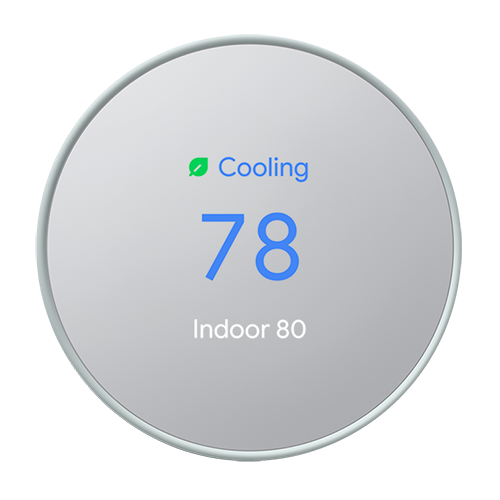 Nest thermostat set to 78 degrees cooliing