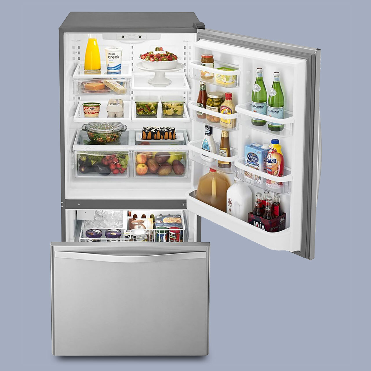 Open stocked refridgerator