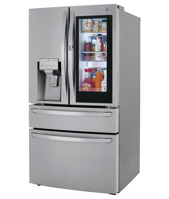 LG - 22.5 Cu. Ft. 4-Door French Door-in-Door Counter-Depth Smart Refrigerator with Craft Ice - Stainless Steel