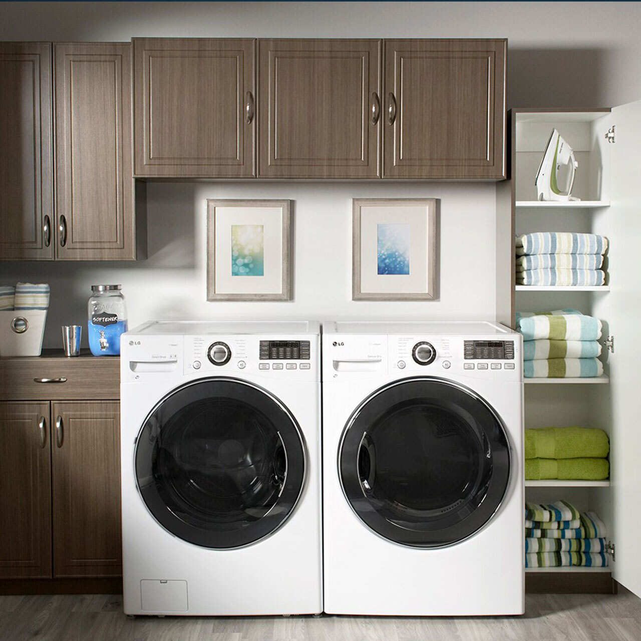 washer and dryer in laundry room