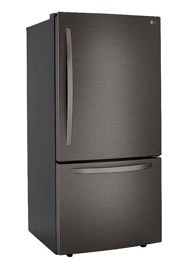LG - 25.5 Cu. Ft. Bottom-Freezer Refrigerator with Ice Maker - Black Stainless Steel