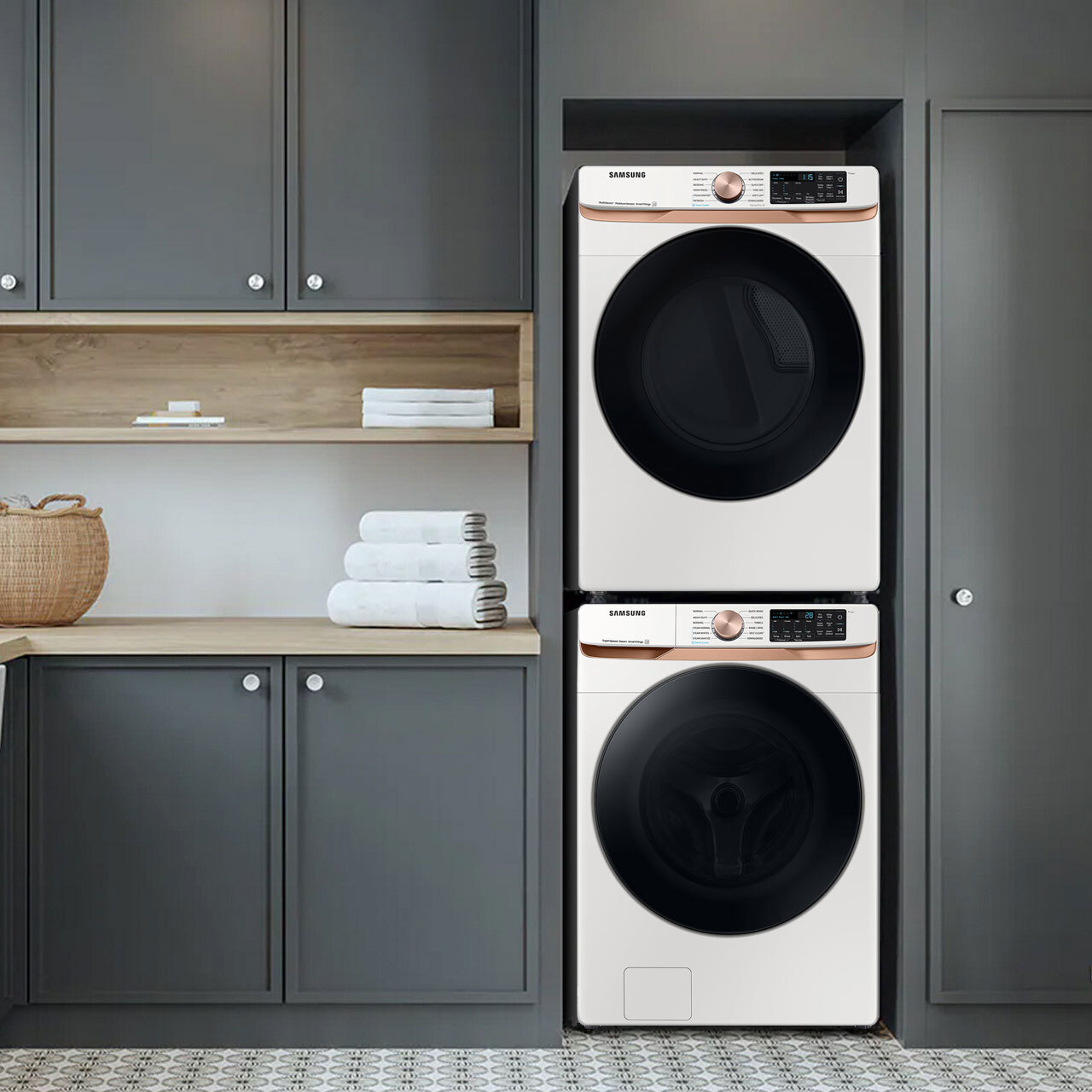 washer and dryer stacked