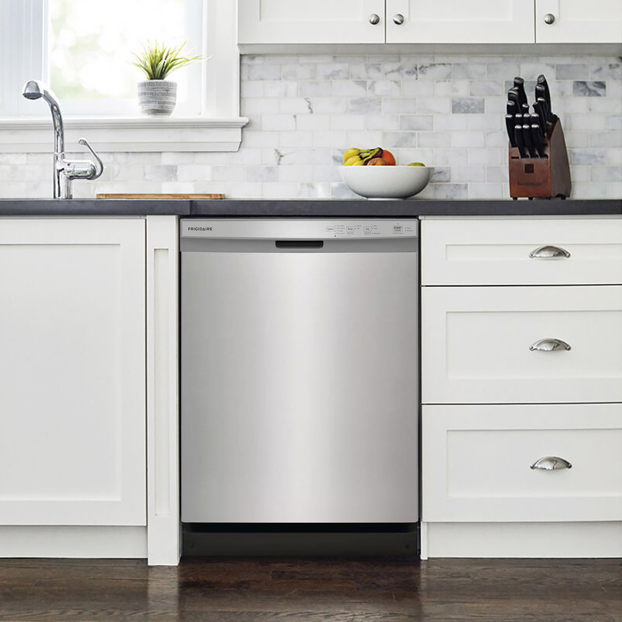 Front Control Built-In Plastic Tub Dishwasher with DishSense Sensor Technology - Stainless Steel