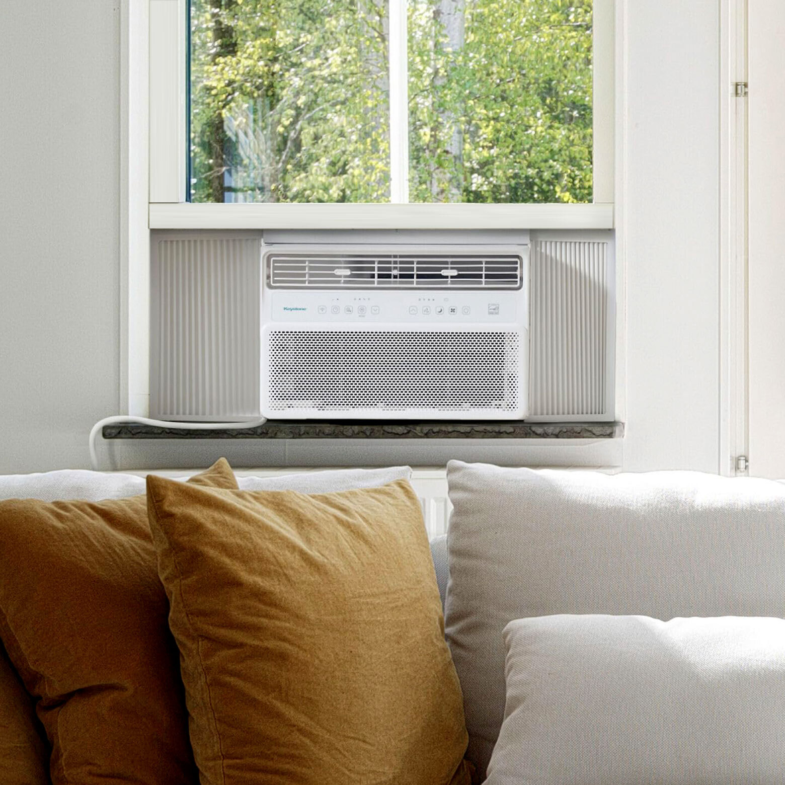 AC window unit in living room