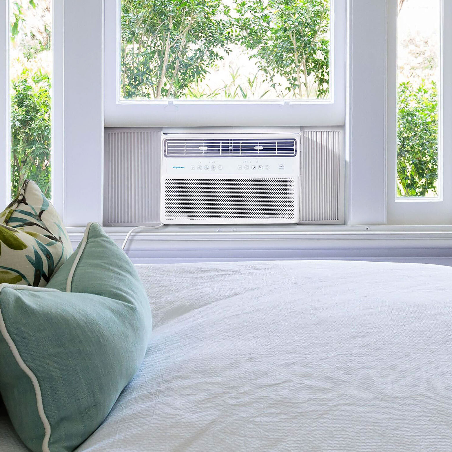 AC window unit in bedroom