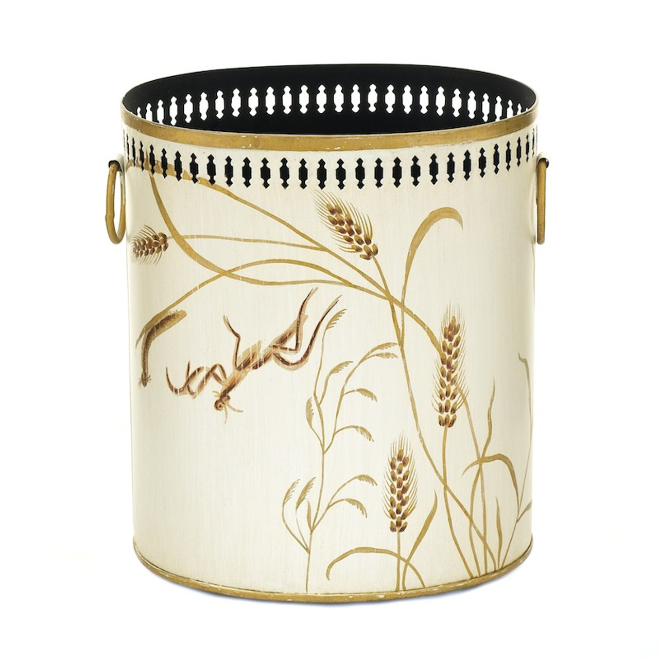 Hand Painted Metal Waste Paper Bin Waste Paper Basket The