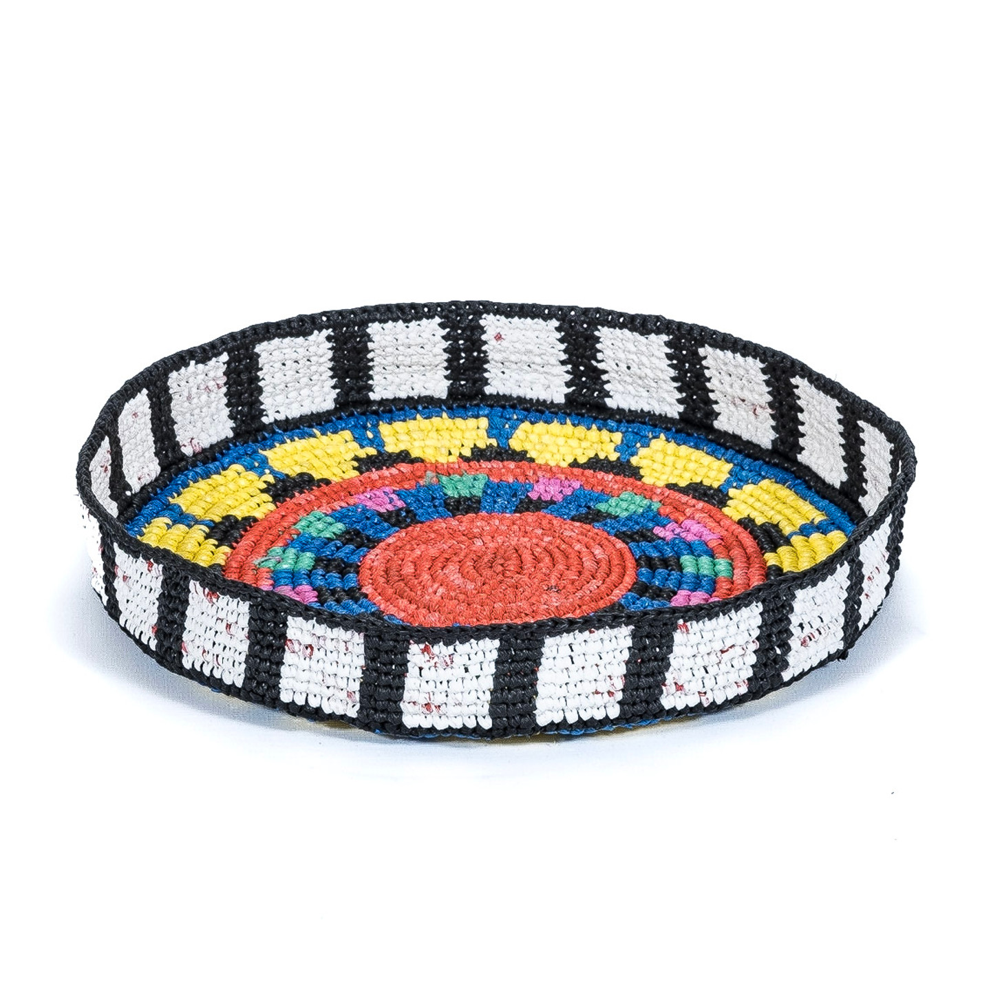 Pan African multicolor mini crochet bowl