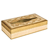 Gold and Ivory Rectangle Tissue Box 