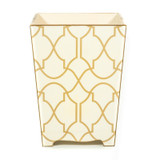 Wooden Lattice Waste Paper Bin (front view)