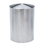 Swing Lid Waste Paper Bin in Brushed Stainless Steel - side view