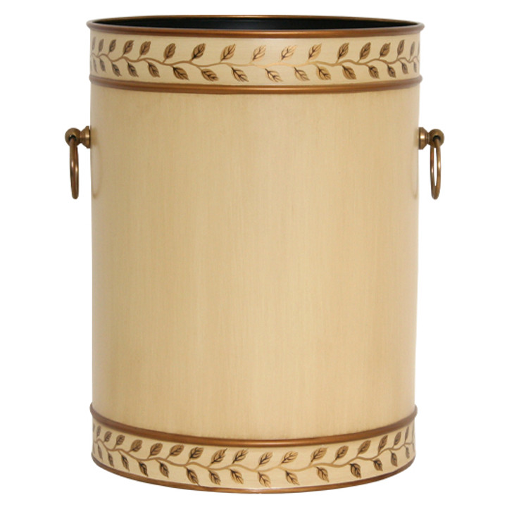 Grecian Leaves Waste Paper Bin - Ivory