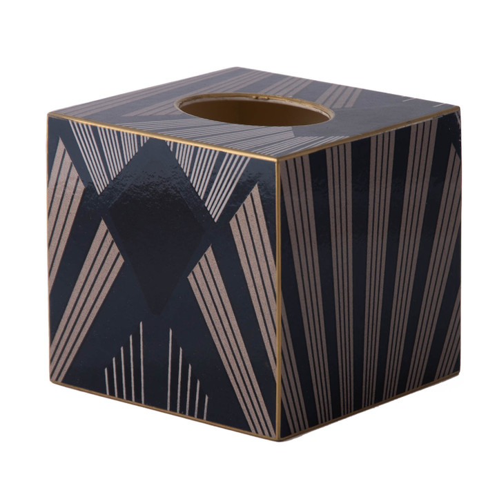 Square Tissue  Gatsby with Gold Trim 