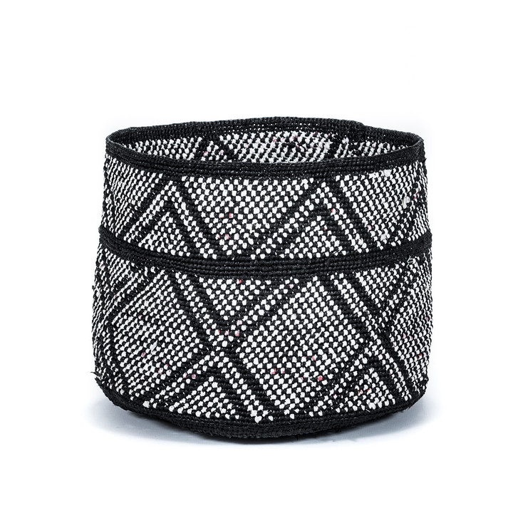 Black and White Squares Basket