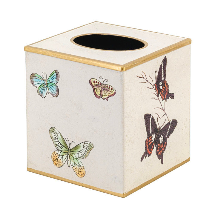 Blush Ivory Butterfly Tissue Box Cover 