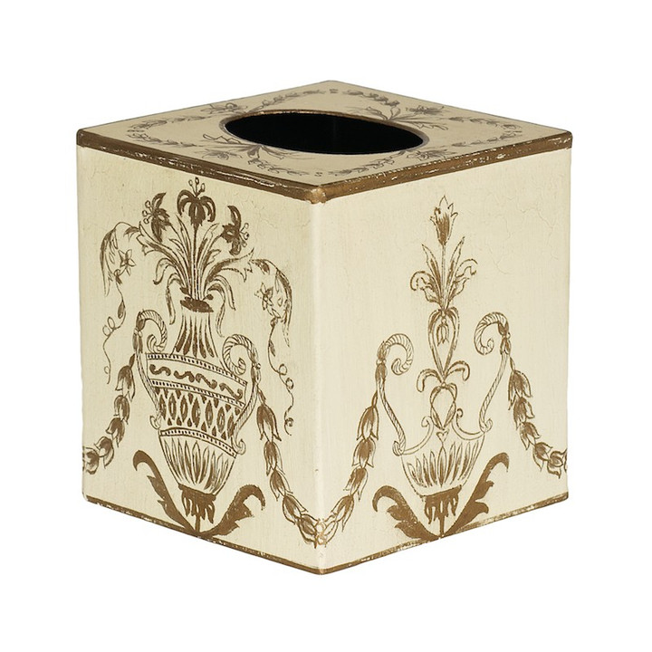 Ivory Festoon Tissue Box Cover
